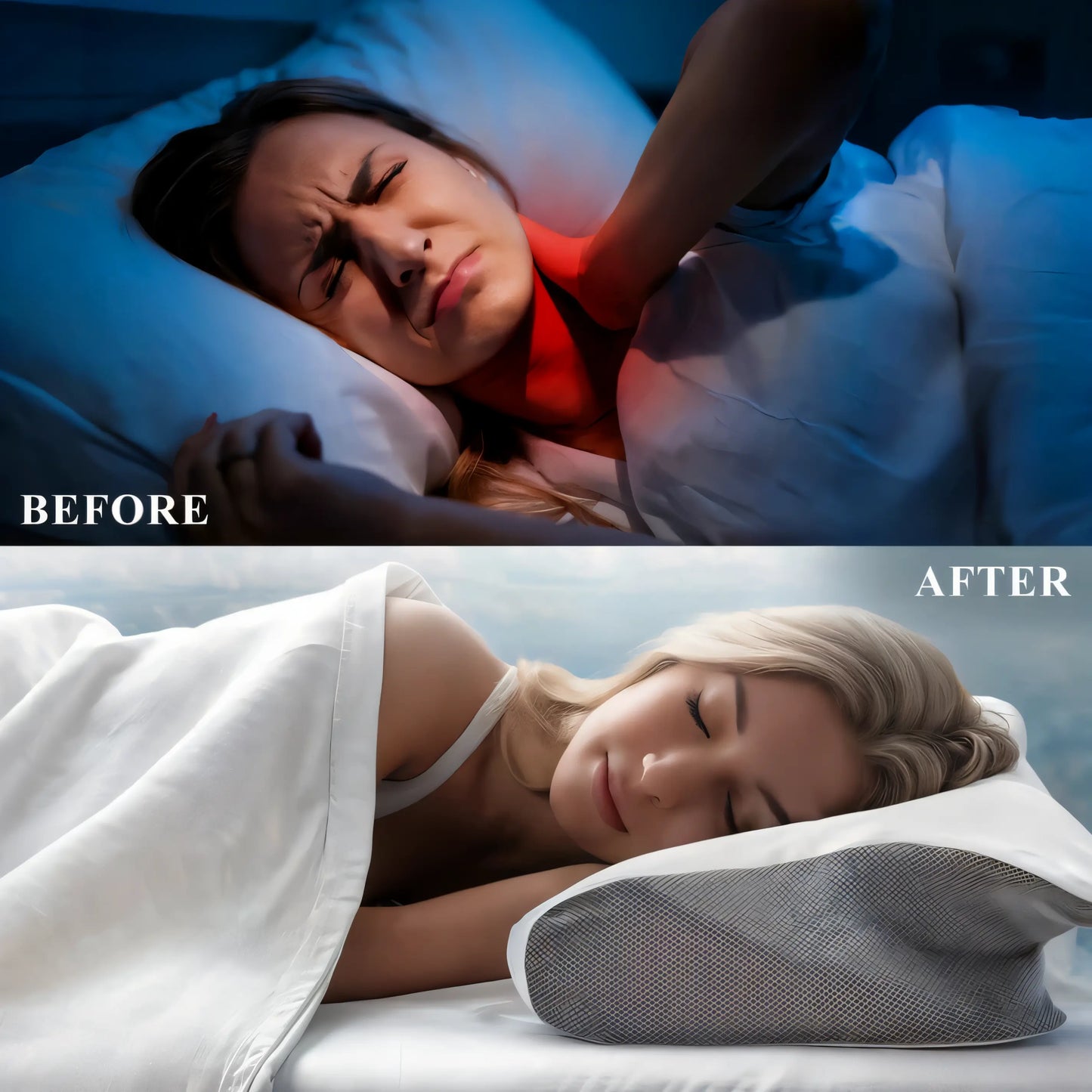 Necka – ErgoContour Pillow Memory Foam Neck Support - Dena Home