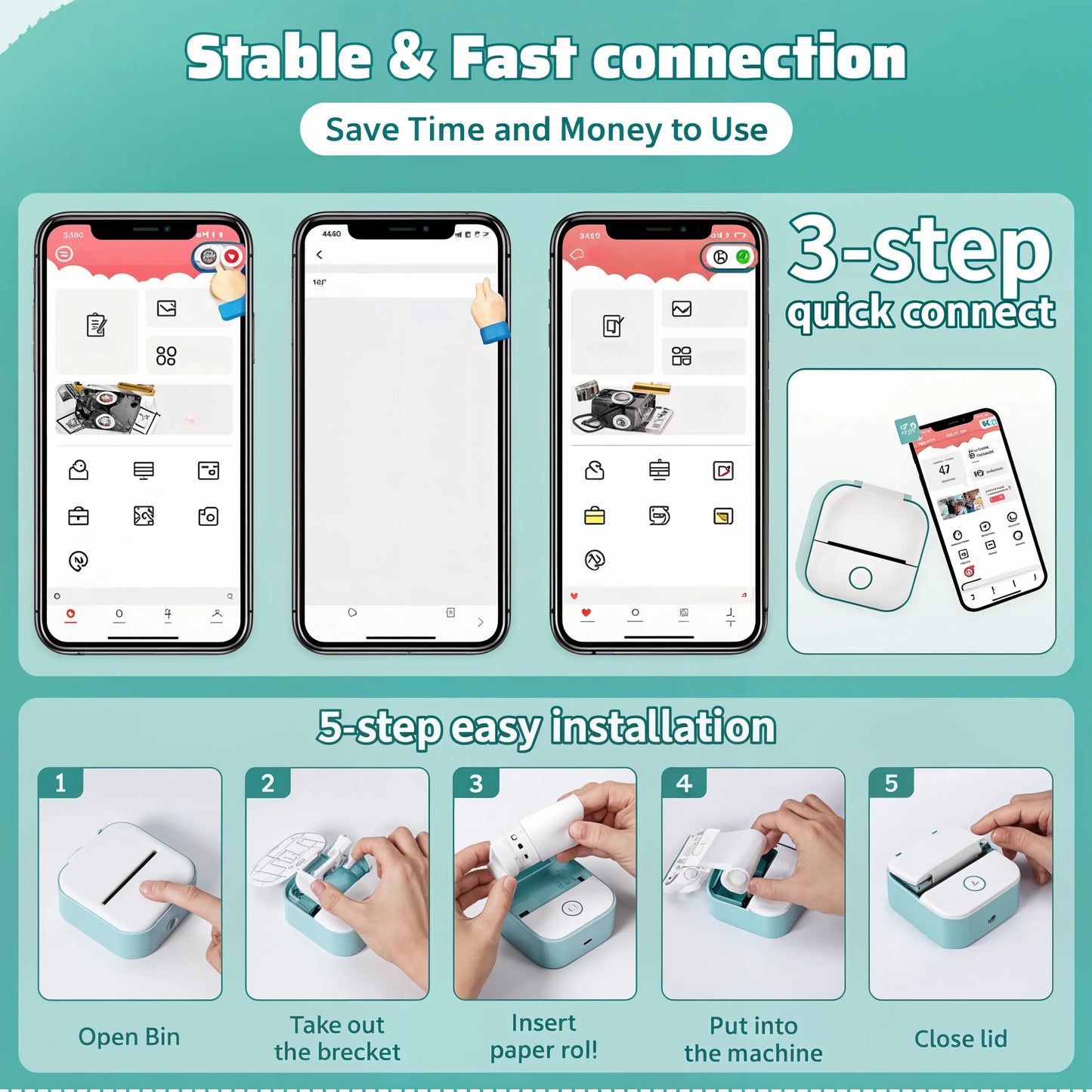 PrintMate - Wireless Thermal Printer & Labels - Dena Home