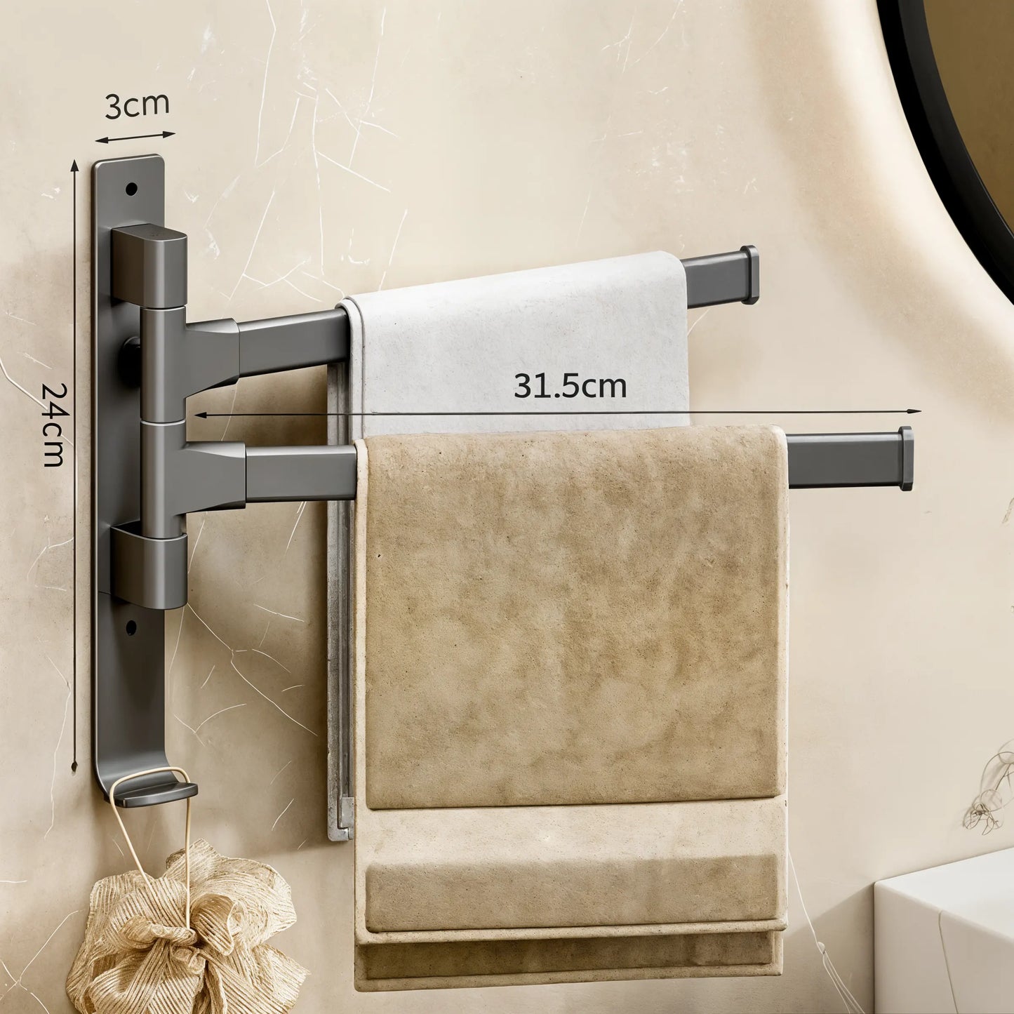 TowelFlex - Aluminium Towel Holder - Dena Home