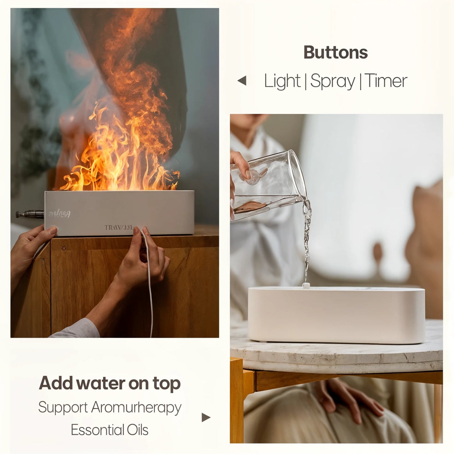 AuraFlame - RGB Aroma Diffuser & Humidifier - Dena Home