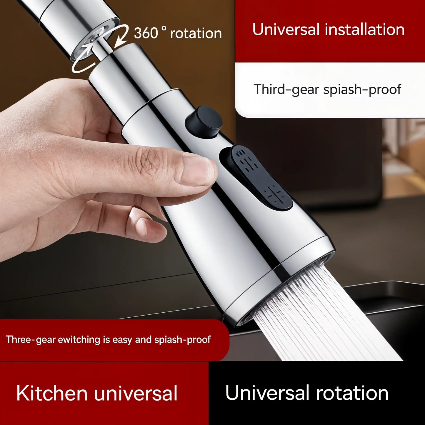 SplashMax - 360° Kitchen 3 - Step Adjustable Tap Extender - Dena Home