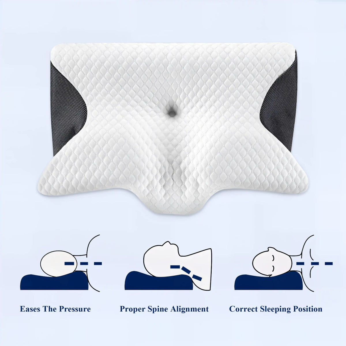 Necka – ErgoContour Pillow Memory Foam Neck Support - Dena Home