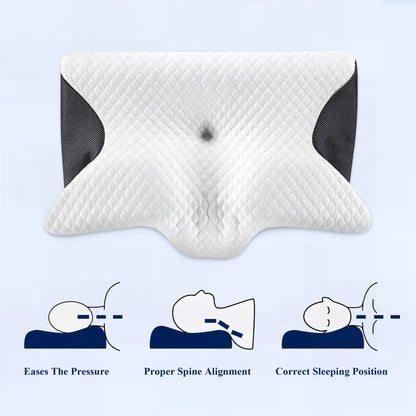 Necka – ErgoContour Pillow Memory Foam Neck Support - Dena Home