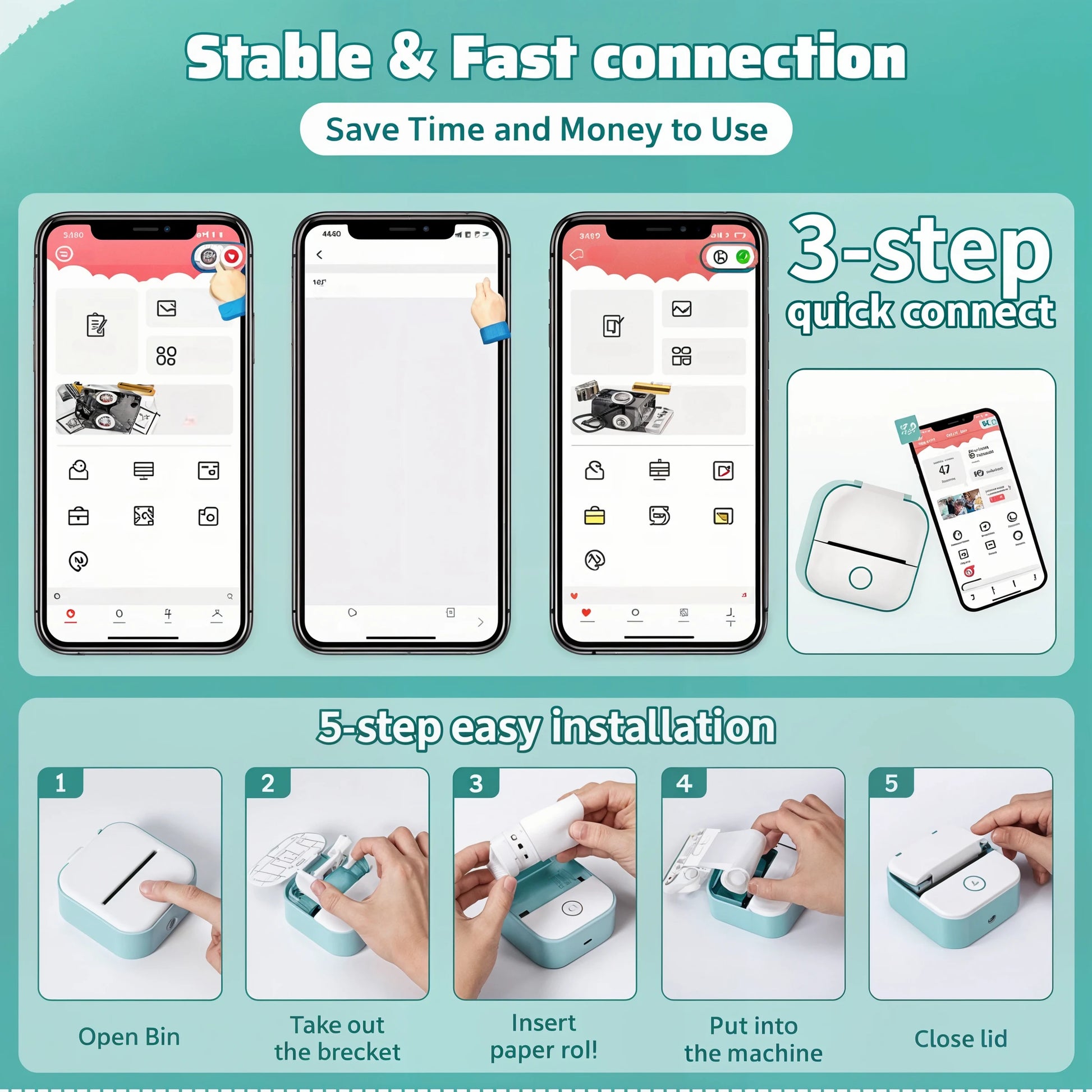 PrintMate - Wireless Thermal Printer & Labels - Dena Home