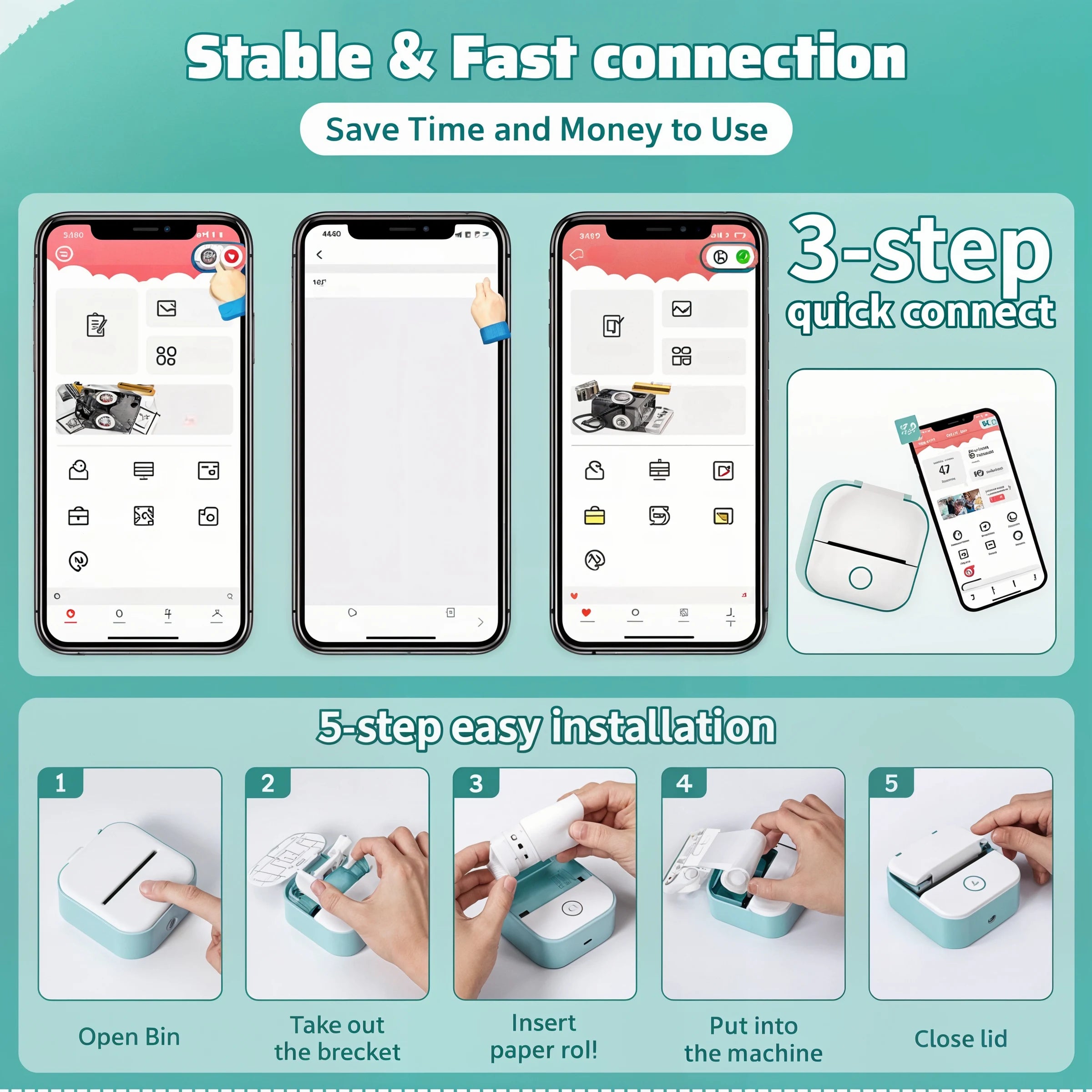 PrintMate - Wireless Thermal Printer & Labels - Dena Home