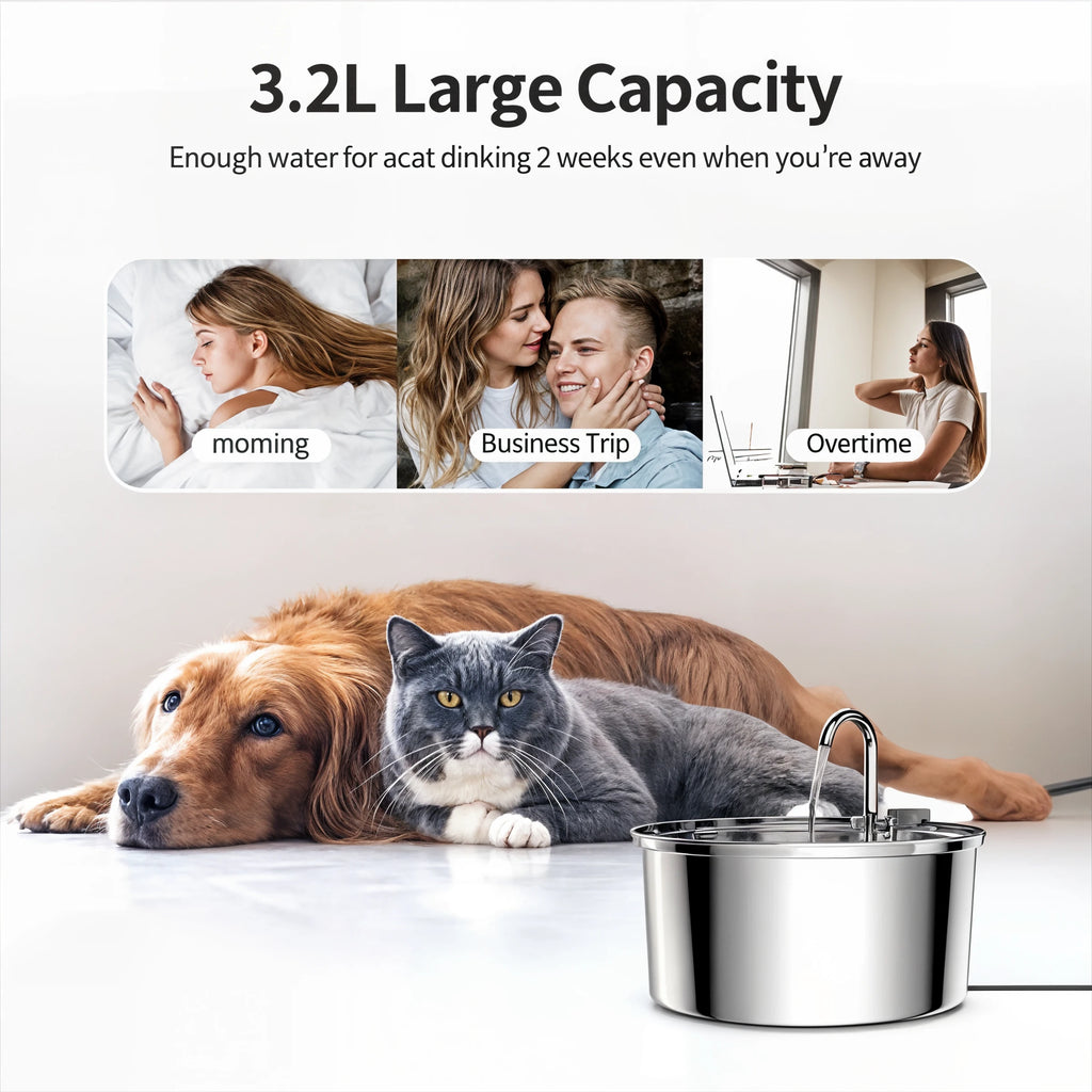 PetStream - Stainless Steel Smart Water Fountain - Dena Home