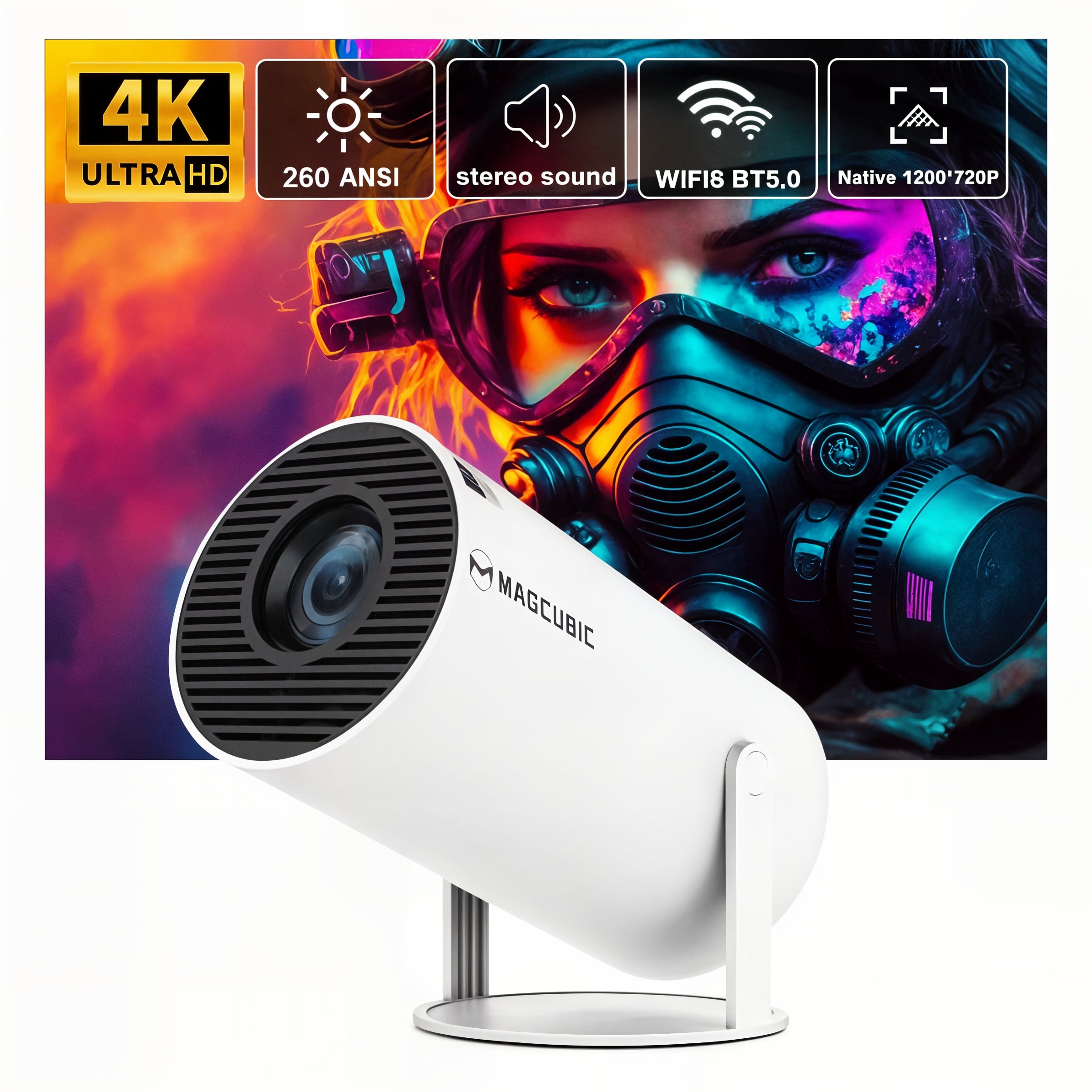 VisionX - 4K Magcubic HY300 Pro Cinema Projector - Dena Home