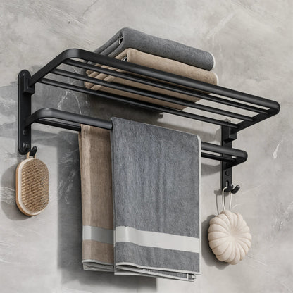 MatteRack - 50CM Matte Black Foldable Towel Rack - Dena Home