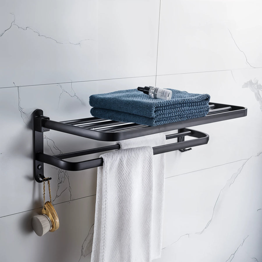 MatteRack - 50CM Matte Black Foldable Towel Rack - Dena Home