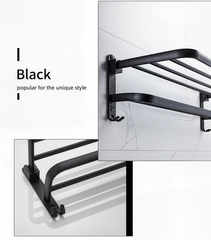 MatteRack - 50CM Matte Black Foldable Towel Rack - Dena Home