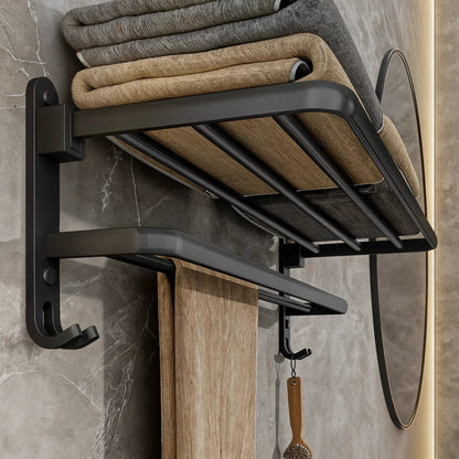 MatteRack - 50CM Matte Black Foldable Towel Rack - Dena Home