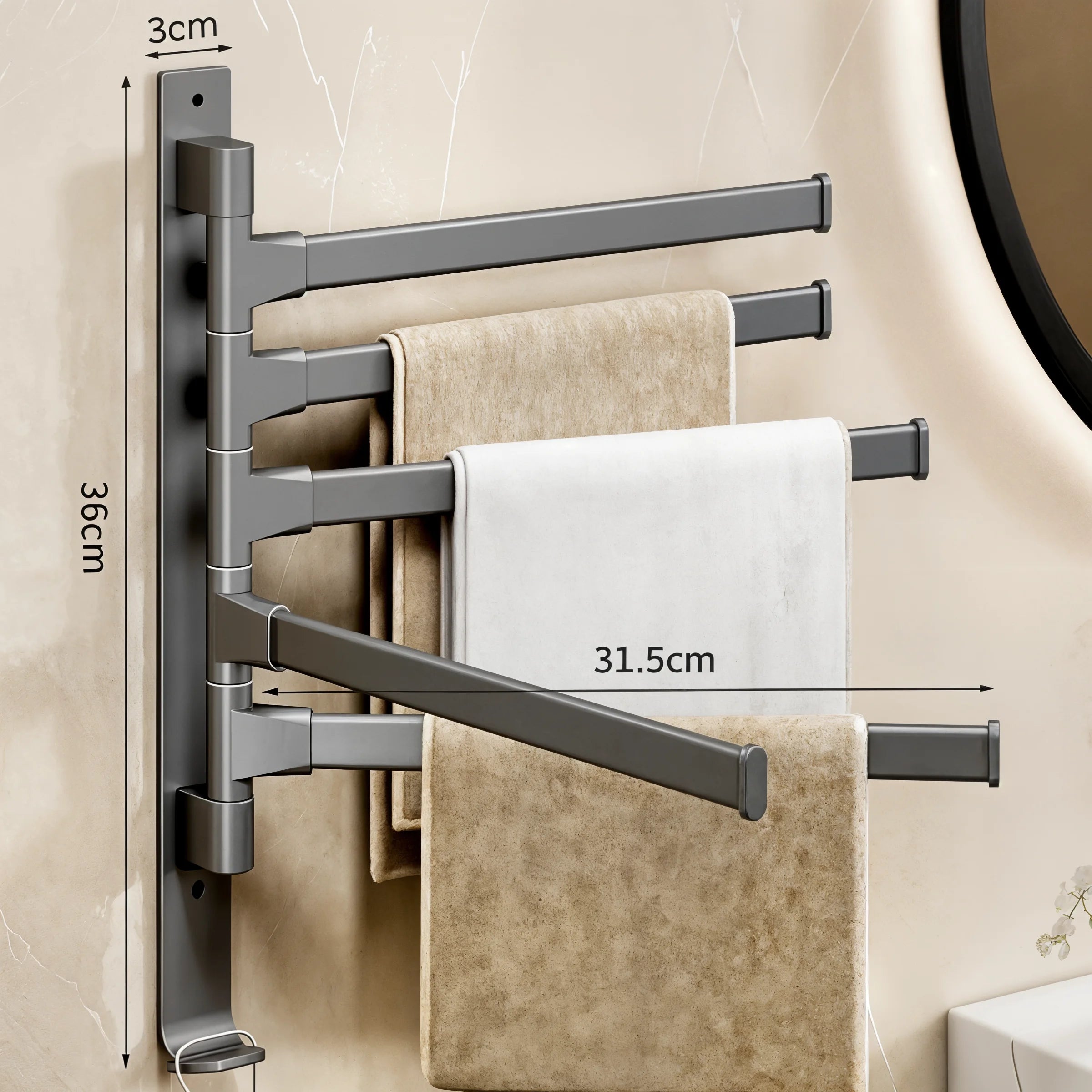 TowelFlex - Aluminium Towel Holder - Dena Home