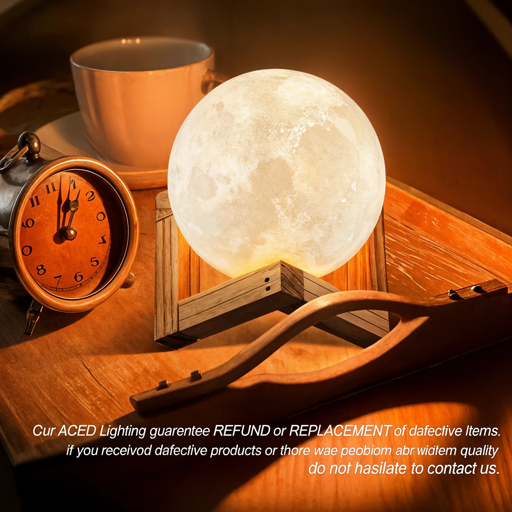 LunaGlow 3D Rechargeable Moon Lamp Night Light - Dena Home