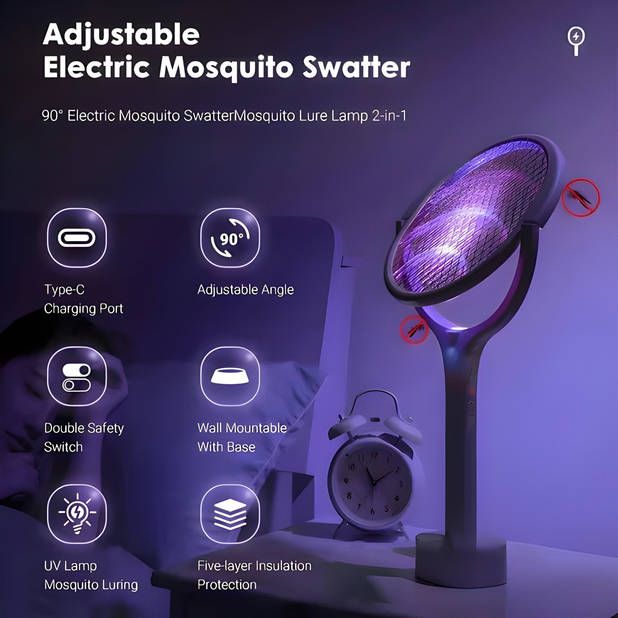 ZapMate - Electric Mosquito Swatter & Bug Killer Lamp - Dena Home