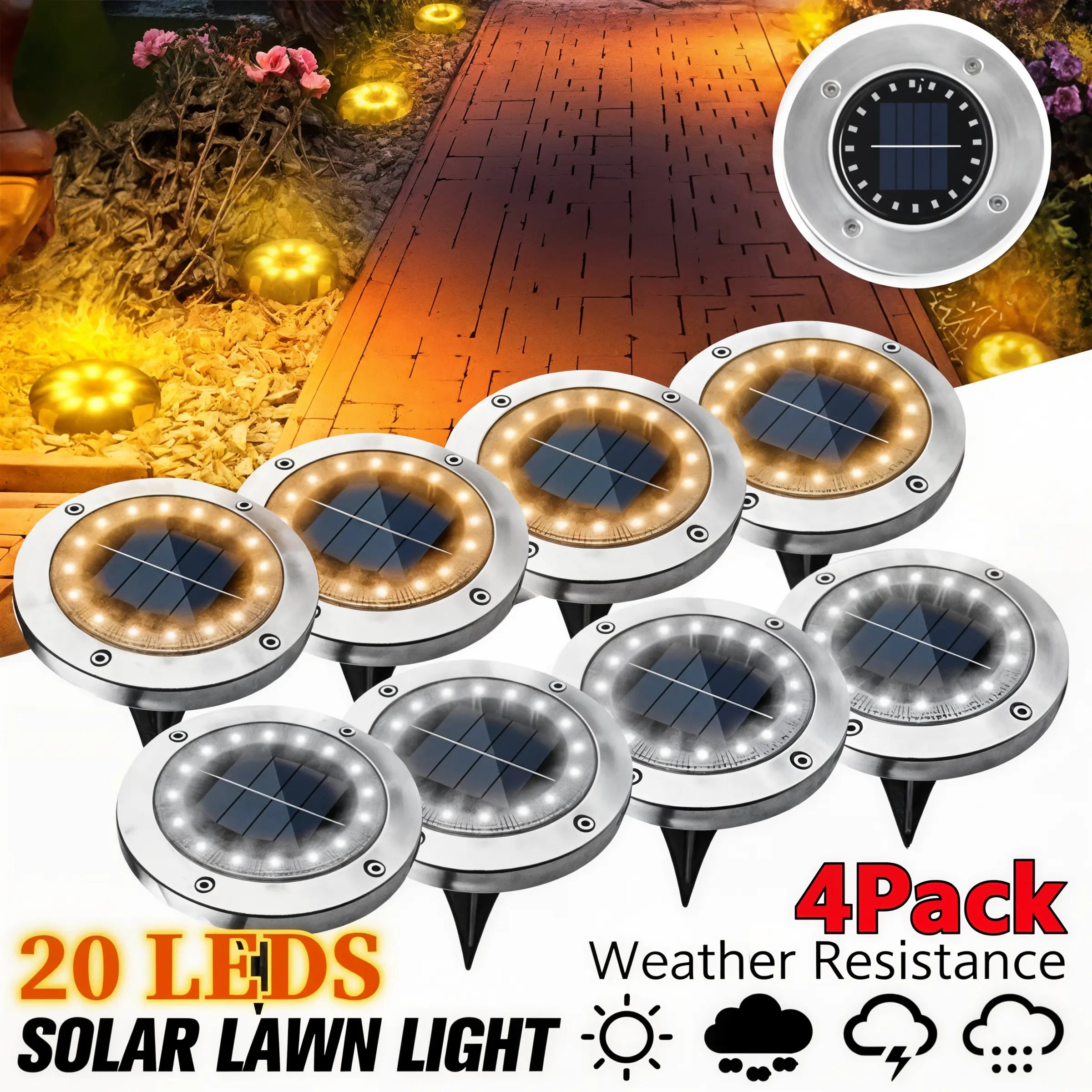SunSpot - Solar Disk Light & LED Spotlight for Garden - Dena Home