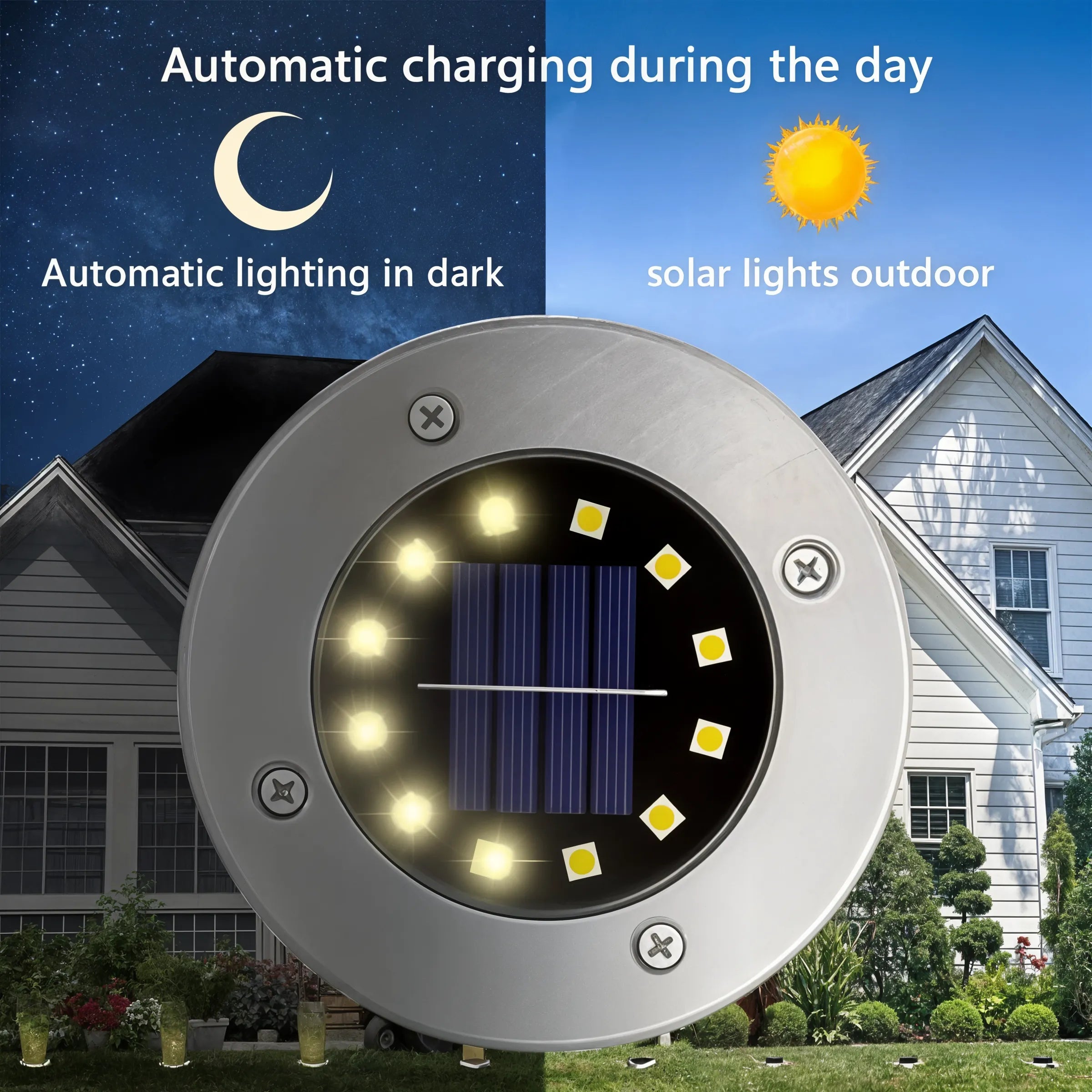 SunSpot - Solar Disk Light & LED Spotlight for Garden - Dena Home