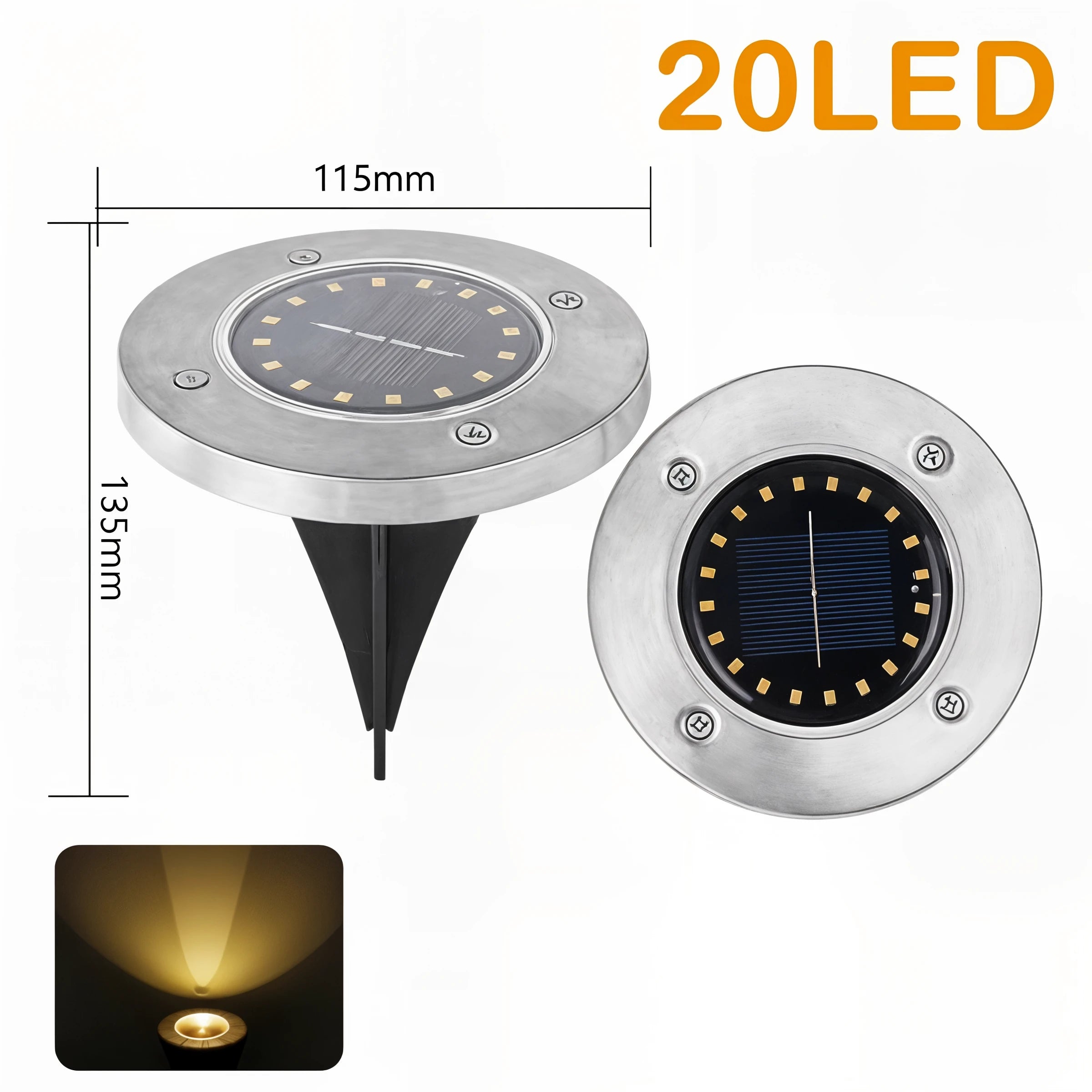 SunSpot - Solar Disk Light & LED Spotlight for Garden - Dena Home